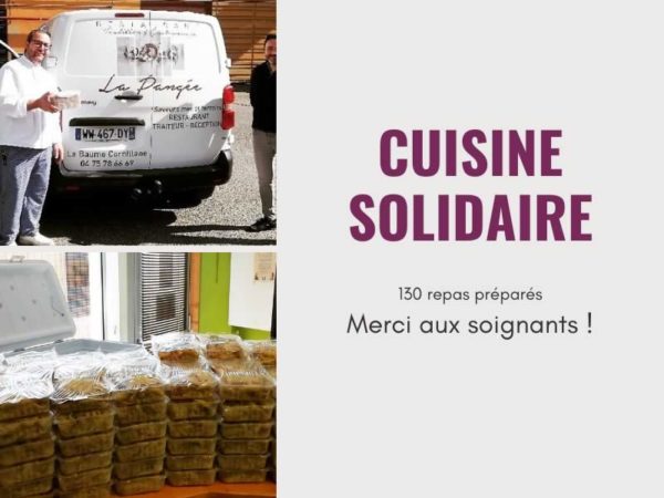 Actu-Une cuisine solidaire- soutien aux soignants-Restaurant La Pangée